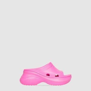 발렌시아가 여성 풀 크록스™ 슬라이드 샌들 핑크 677389