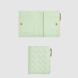 보테가베네타 스몰 인트레치아토 폴더형 지퍼 지갑 742330