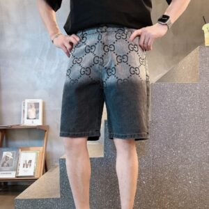 구찌 오리지널 데님 반바지, 브랜드 클래식 로고 디자인