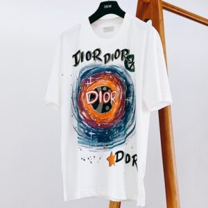 디올 핸드페인팅 프린트 티셔츠
