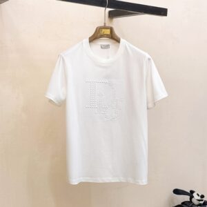 디올 볼록 공예 패션 라운드넥 반팔 티셔츠