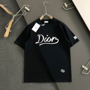 디올 문자 자수 반팔 셔츠