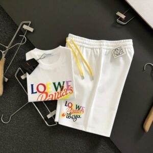 로에베 25 봄여름 탑 프린트 반팔 슈트 세트