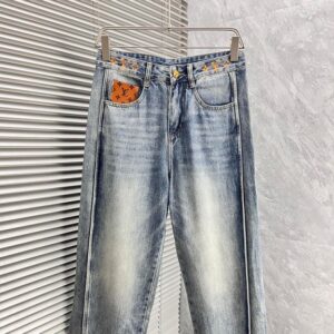 루이비통 트렌디 와이드 레그 청바지