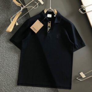 버버리 고품질 자수 카운터 스타일 라펠 폴로 셔츠