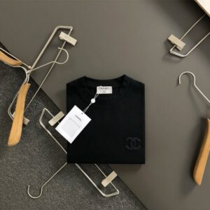 샤넬 직조 자수 반팔 티셔츠