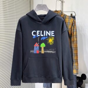 셀린* Q100 레터 패턴 스윁 후드티셔츠