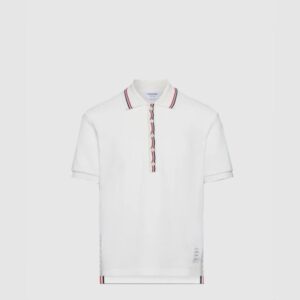 톰브라운 코튼 와플 리브 커프 폴로