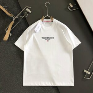 톰브,라운 자수 강아지 캐릭터 캐주얼 반팔 티셔츠