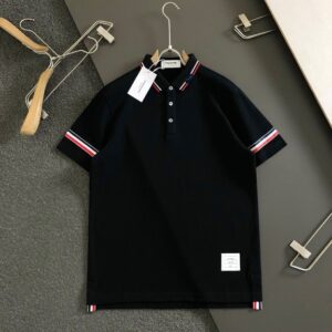 톰브라운 자수 밑단 웨빙 슬릿 반팔 티셔츠