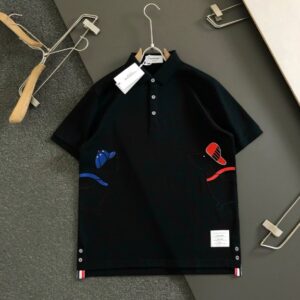 톰브라운 자수 라펠 폴로 셔츠