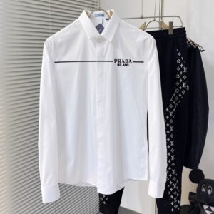 프라다 최신 남성 필수 셔츠, 100% 천연 면 소재
