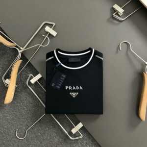 프라다 퓨전 문자 자수 반팔 티셔츠