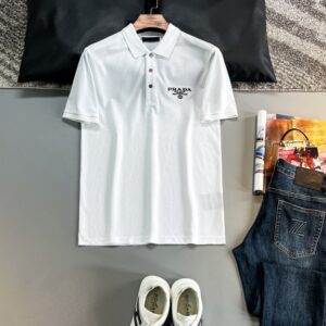 프라다 로고 반팔 티셔츠