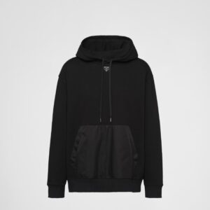 프라다 트라이앵글 로고 플리스 후디