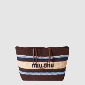미우미우 라피아 앤 코튼 토트백 5BG228