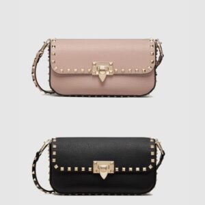 발렌티노 가라바니 락스터드 그레이니 카프스킨 숄더백