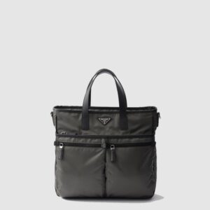 프라다 리나일론 및 사피아노 가죽 토트백 2VG860