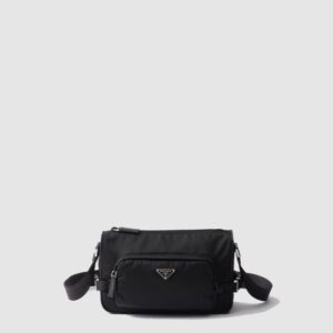 프라다 미디엄 리나일론 및 사피아노 가죽 숄더 백 2VH192