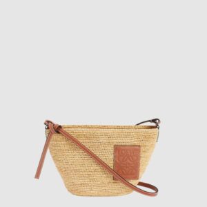 로에베 슬릿 포셰트백 라피아 & 카프스킨