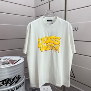 루이비통 2025 봄 여름 신상품 클래식 레터 포밍 프린팅 공정 반팔 티셔츠