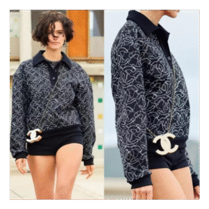 샤넬 25C 글리터 코튼 폴로 티셔츠