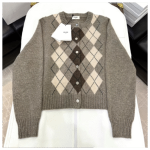 셀린* 아가일 알파카 울 카디건