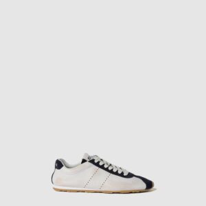 미우미우 플룸 나파 스웨이드 스니커즈 - 블루 SS25