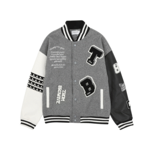 톰브라운 테리 자수 패치워크 베이스볼 재킷