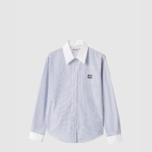 미우미우 스트라이프 포플린 셔츠