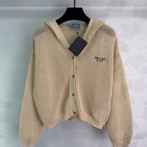 프라다 후드 니트 가디건