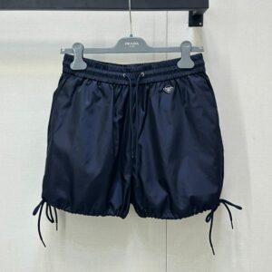 프라다 드로스트링 나일론 엘라스틱 웨이스트 캐주얼 반바지