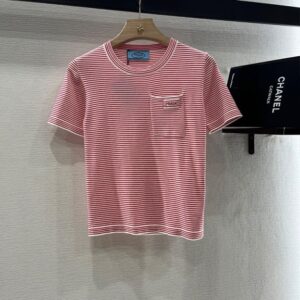 프라다 스트라이프 크루넥 니트 반팔