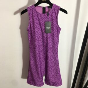 펜디 풀바디 레터 프린트 슬리브리스 원피스 반바지 수영복