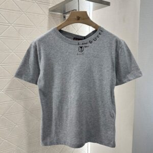 구찌 인쇄된 슬림핏 문자 티셔츠