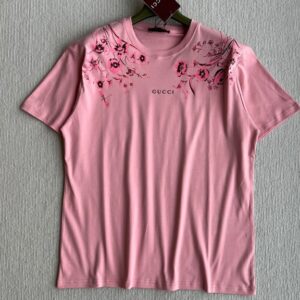 구찌 잠자리 꽃 로고 프린트 반팔 티셔츠