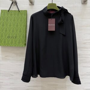 구찌 리본 실크 셔츠