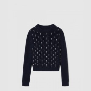 프린트 니트 톱