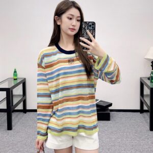 로에베 컬러풀한 스트라이프 니트 탑