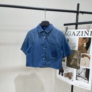 로에베 데님 반팔 셔츠