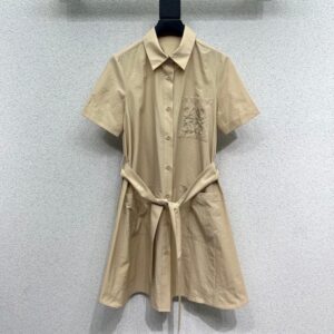 로에베 셔츠 스타일의 반팔 드레스