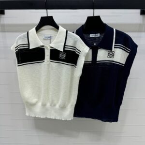 로에베 스트라이프 라펠 니트 탑