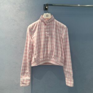 로에베 플레드 자카드 슬림 크롭 셔츠, 반바지 세트