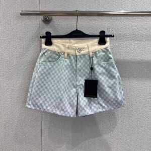 루이비통 플레드 자카드 데님 쇼츠