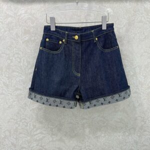 루이비통 자카드 데님 반바지,