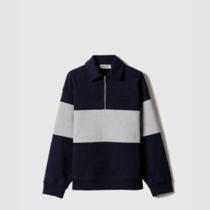 미우미우 하프 집업 코튼 스웨트셔츠