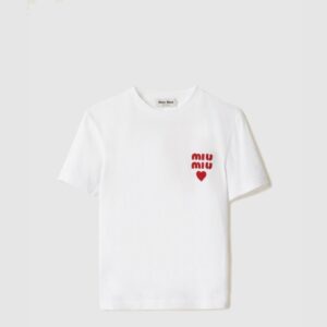미우미우 저지 코튼 티셔츠 MJN499