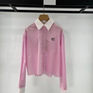 미우미우 로고 자수 반팔 긴팔 셔츠