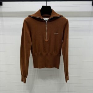 미우미우 케이블 칼라 니트 스웨터