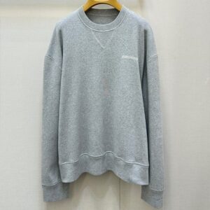 미우미우 초가을 신상품 클래식 드롭 숄더 슬리브 라운드넥 긴팔 스웨트셔츠